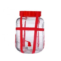 5L-30L brewing wine glass jar /glass pot with plastic handle/large volume wine storage glass jar