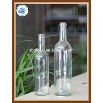 375ml 750ml customized flint clear bordeaux wine glass bottles with cork top/screw cap/twist off cap